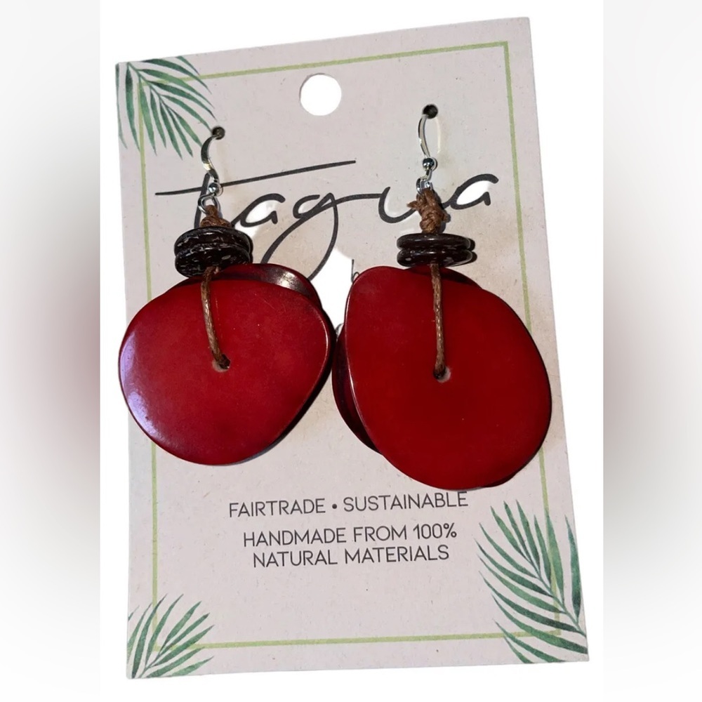 ECUADOR EARRINGS Organic Tauga Nut Free Trade Sustainable Hand Made